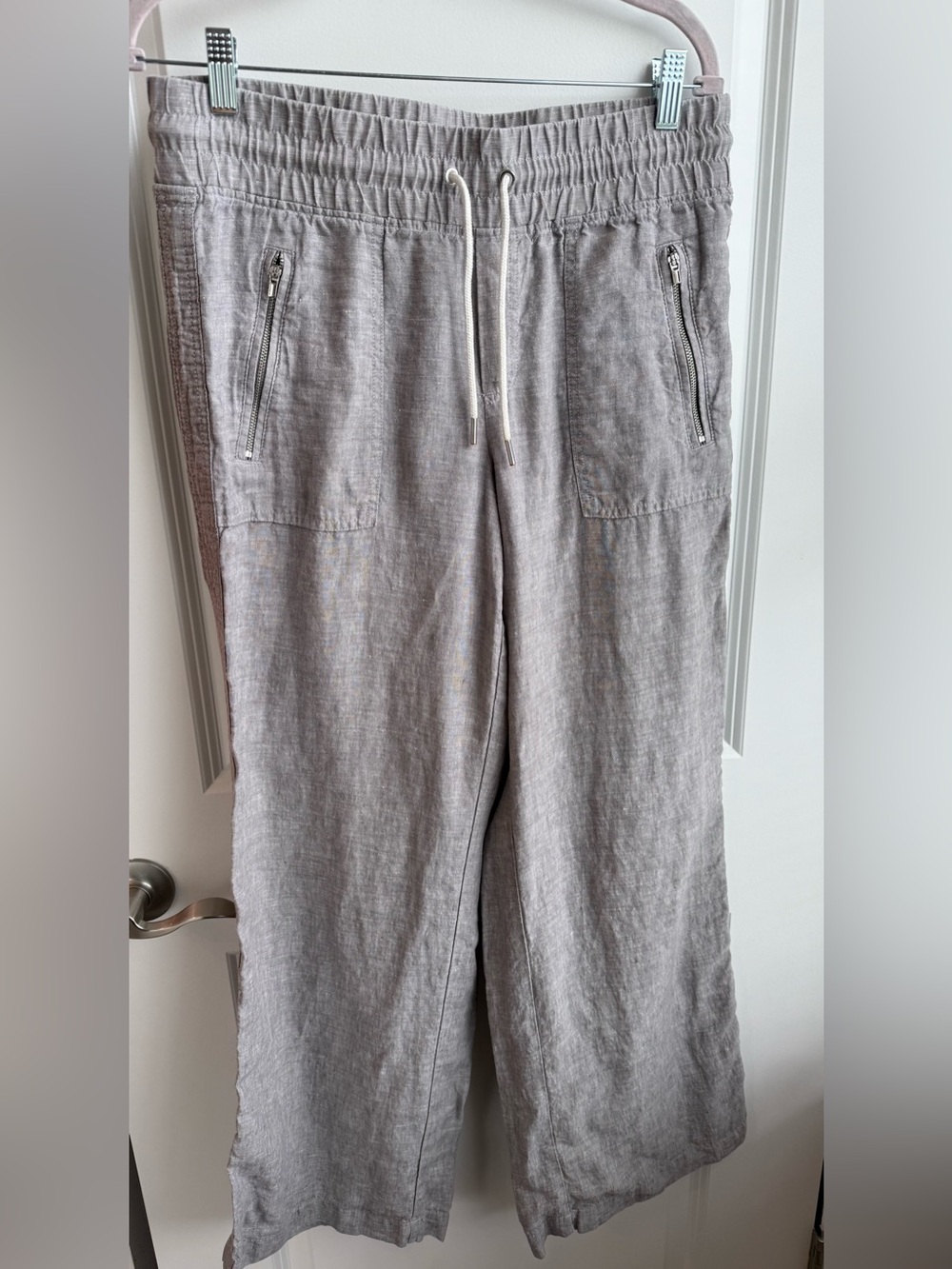 Athleta Cabo 100% Linen Wide Leg Pant Coastal Summer Casual Preppy Travel size 6 - Picture 3 of 10
